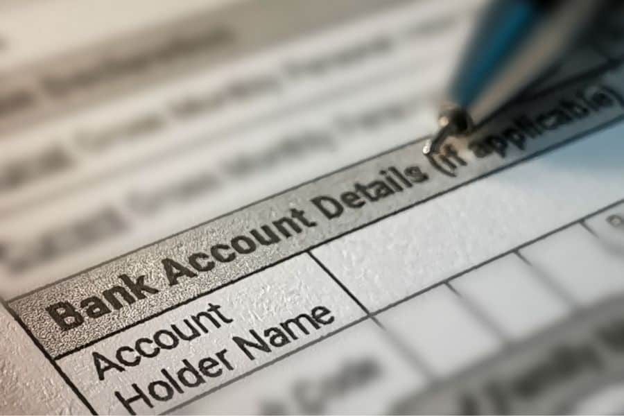 bank account details