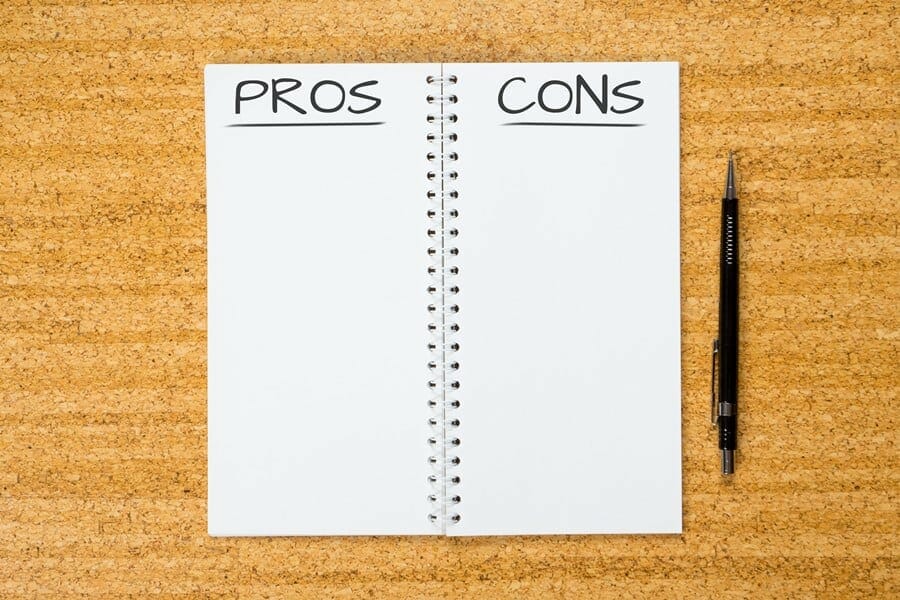 pros and cons concept for business