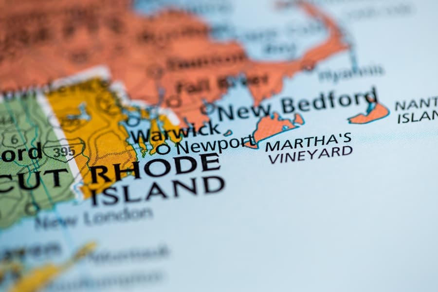 map of rhode Island. USA