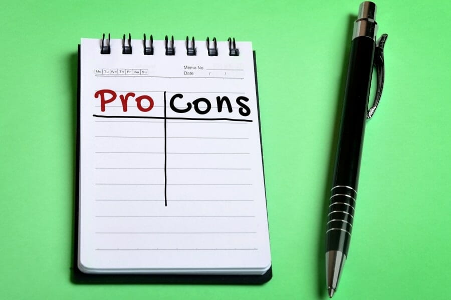 pros and cons on notepad