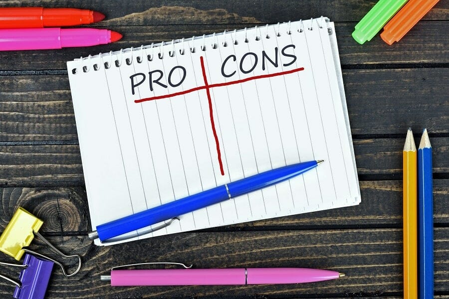 pros and cons text notepad office tools