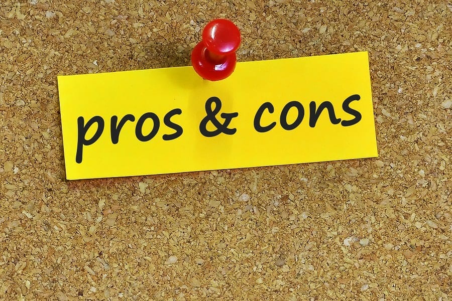 pros & cons notes yellow background