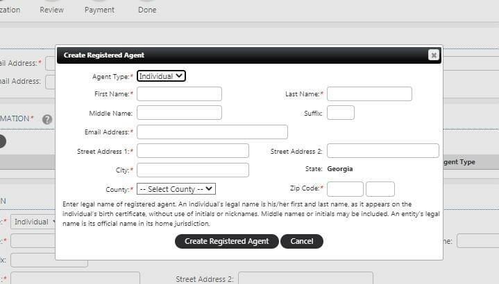 Register Registered Agent in Georgia Online