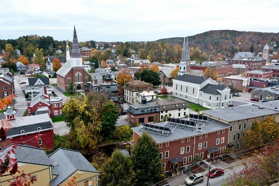cityscape view of vermont downtown