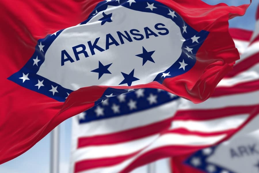 flag of arkansas united of america
