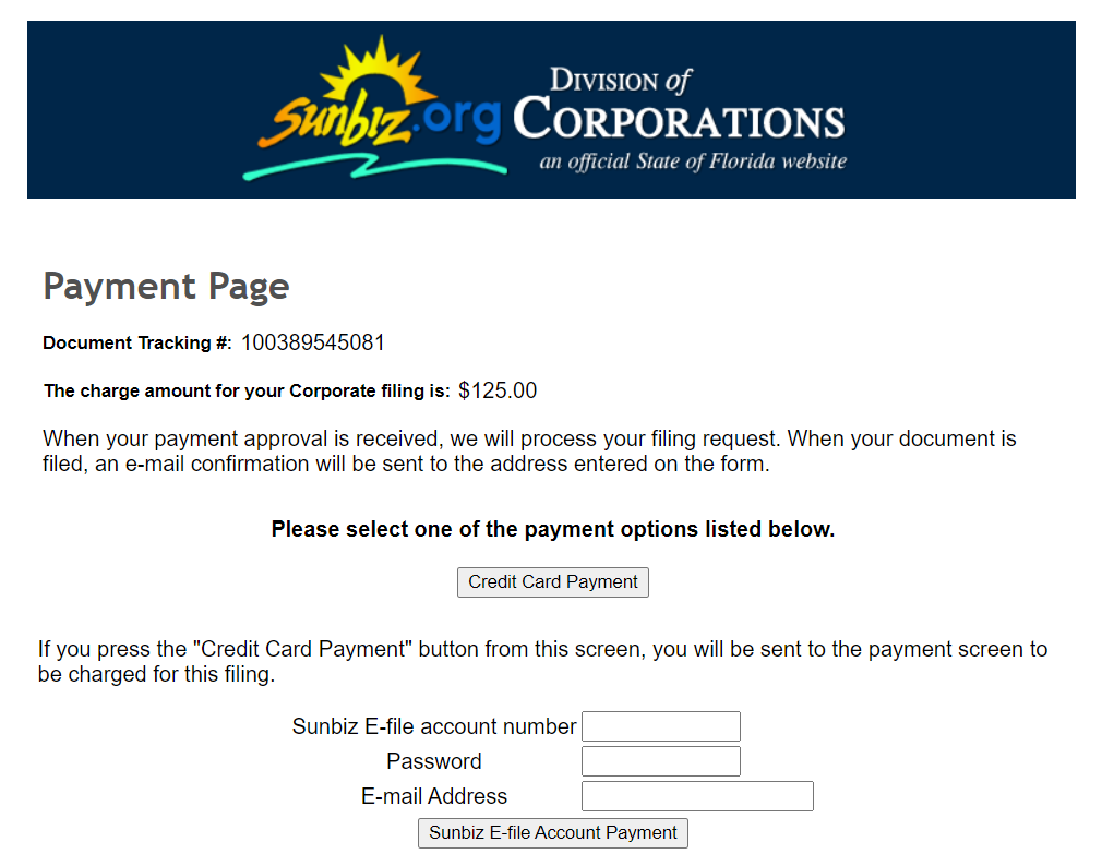 Articles of Organization in Florida Filing Fee
