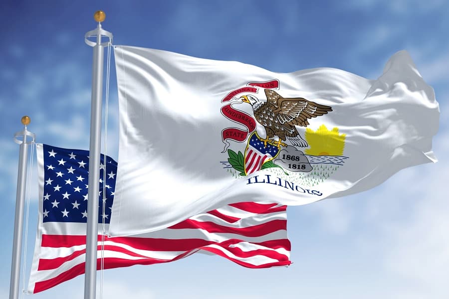 illinois state flag of the united states of america