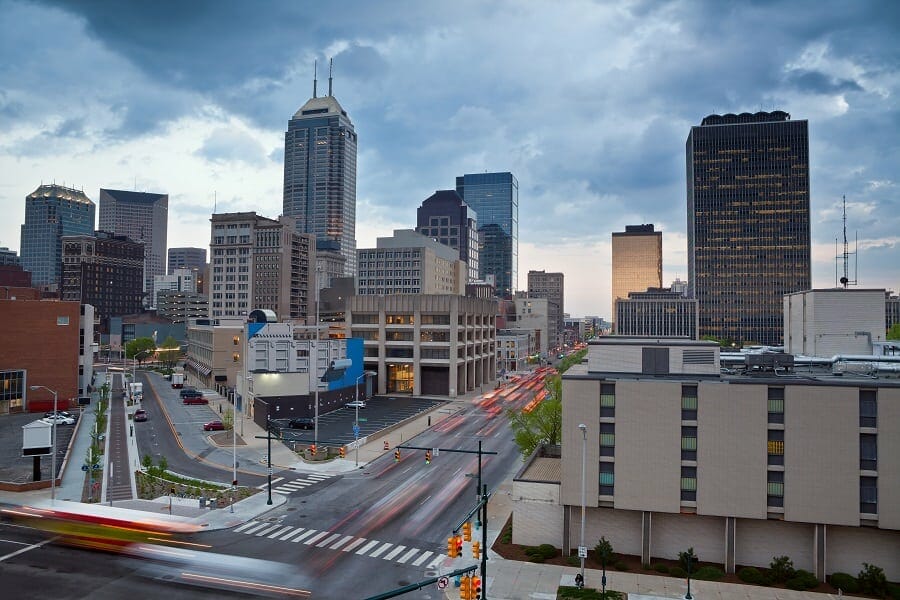 slyline view of downtown indiana, usa