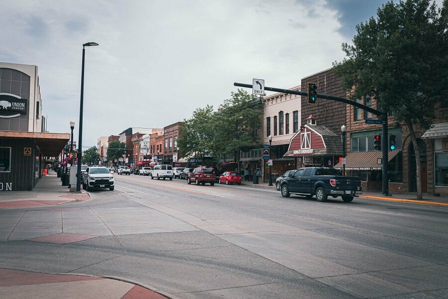 view of mainstreet downtown in wyoming