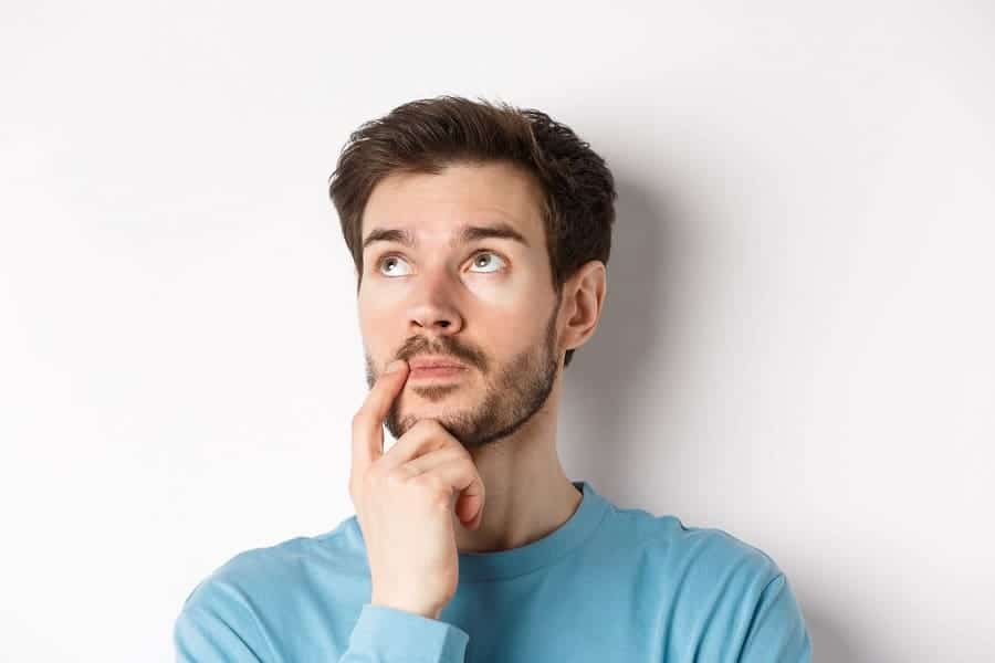 young man deep thinking for new business ideas