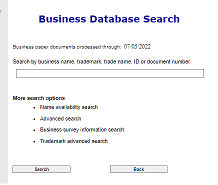 Colorado Business Database Search