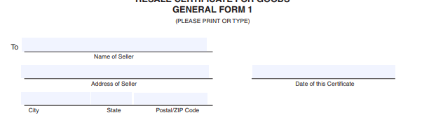 Hawaii Certificate of Resale Form