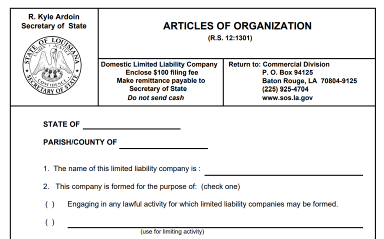Louisiana Registered Agent for an LLC - Step By Step Business