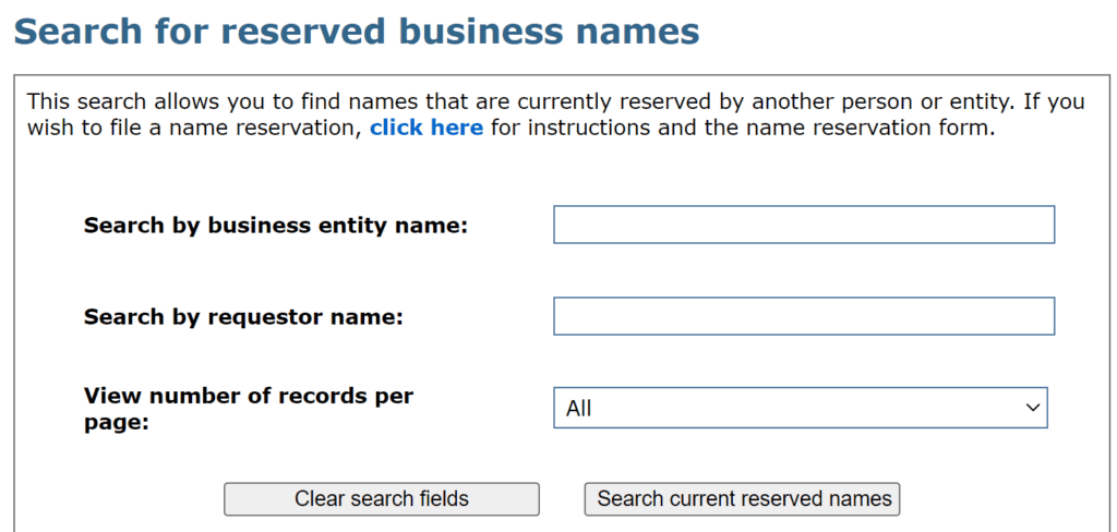 Massachusetts reserved business name search