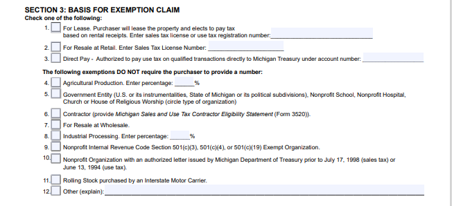 How To Get A Sales And Use Tax Certificate Of Exemption In Michigan Step By Step Business 7654