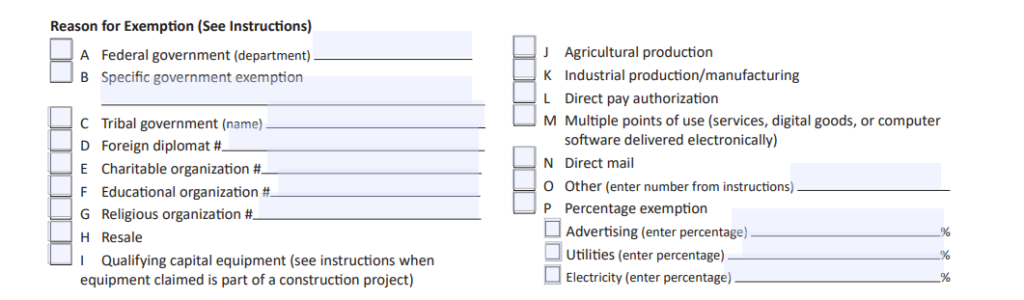 Minnesota Certificate of Exemption Form