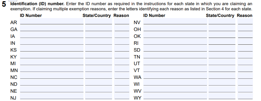 North Carolina Certificate of Exemption Form