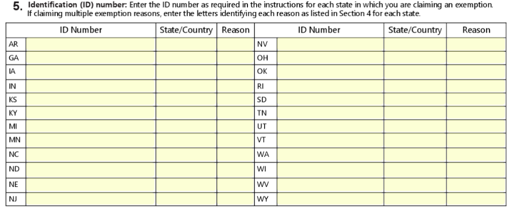 South Dakota Certificate of Exemption Form