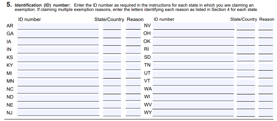 Tennessee Certificate of Exemption Form