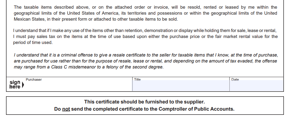 Texas Resale Certificate Form Fill Online Printable F 5306