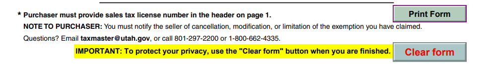 Utah Exemption Certificate Online Form