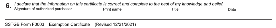 Vermont Certificate of Resale Form