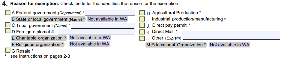 Washington Certificate of Resale Form