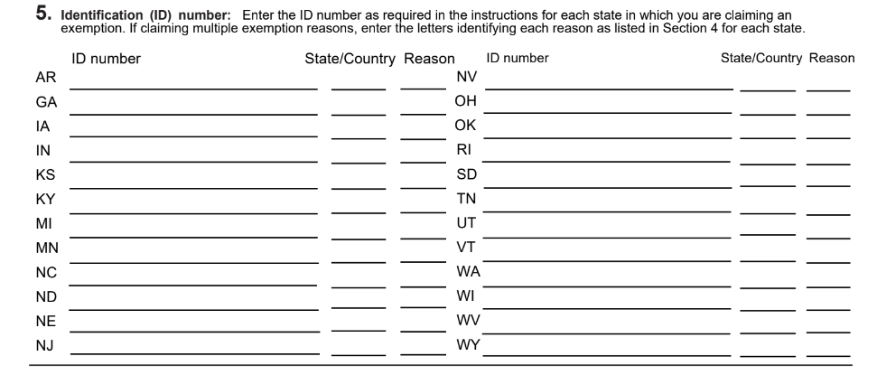 Wyoming Certificate of Resale Form