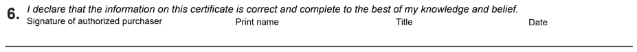 Wyoming Certificate of Resale Form