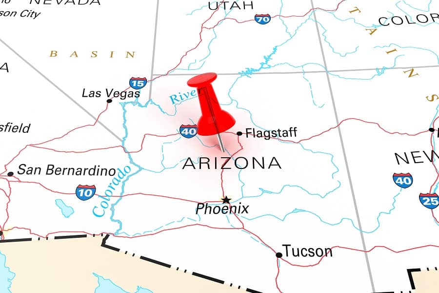 arizona state map, usa