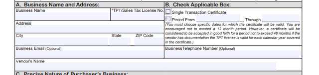 Arizona Certificate of Resale Application