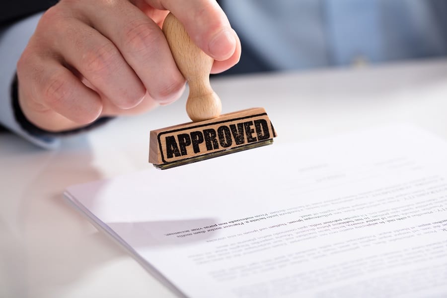 businessman approved paper documents