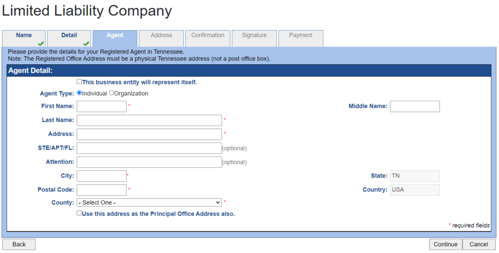 Tennessee Registered Agent for LLC 