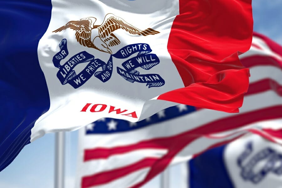 iowa state flag of united states of america