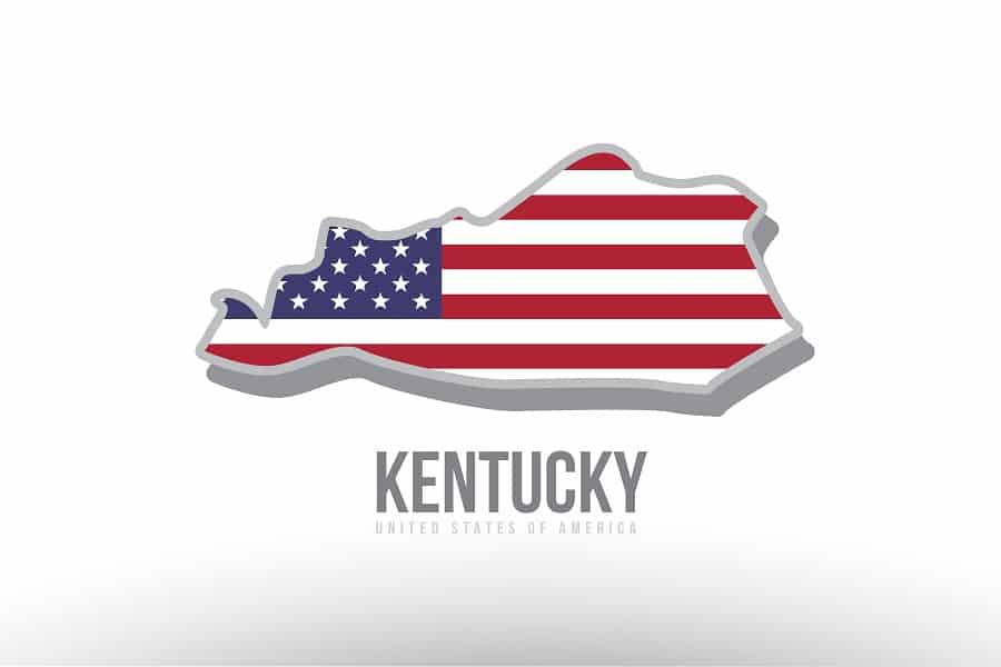 kentucky country state map, usa