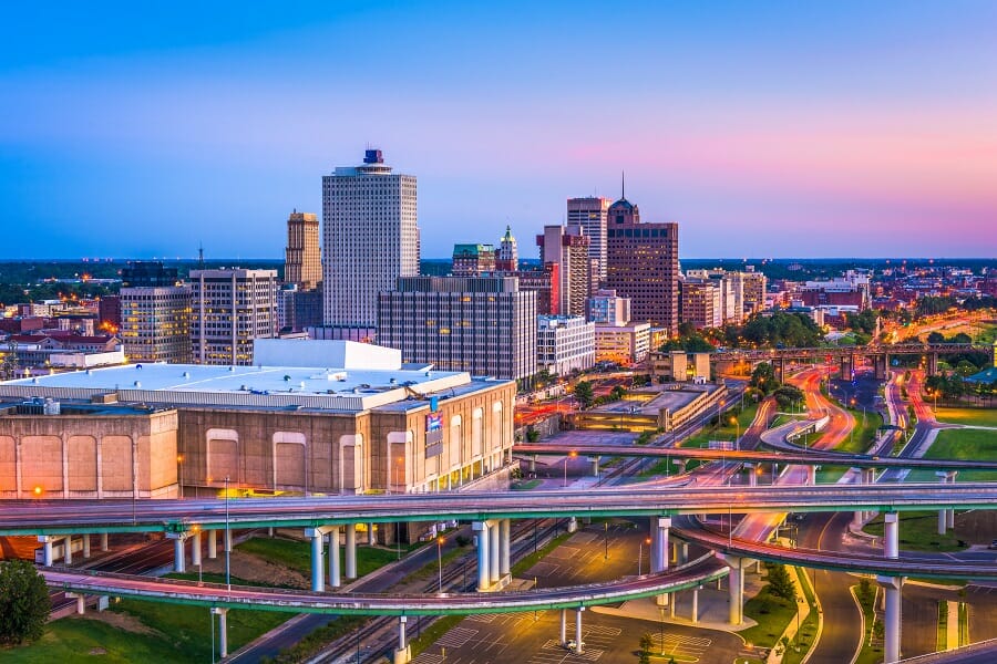 skyline view downtown of tennessee, usa