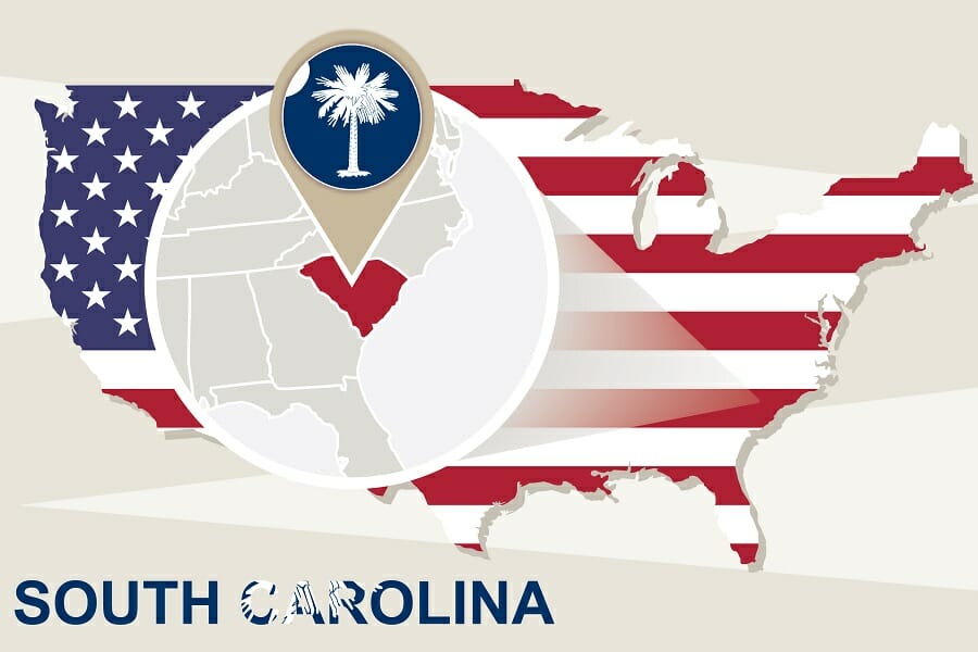 state flag of south carolina, usa