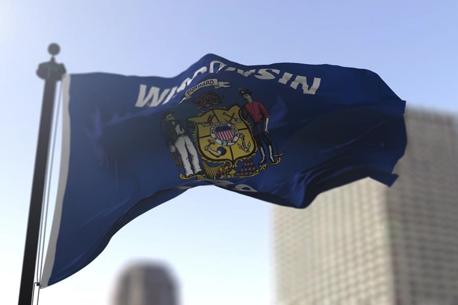 state flag of wisconsin, usa
