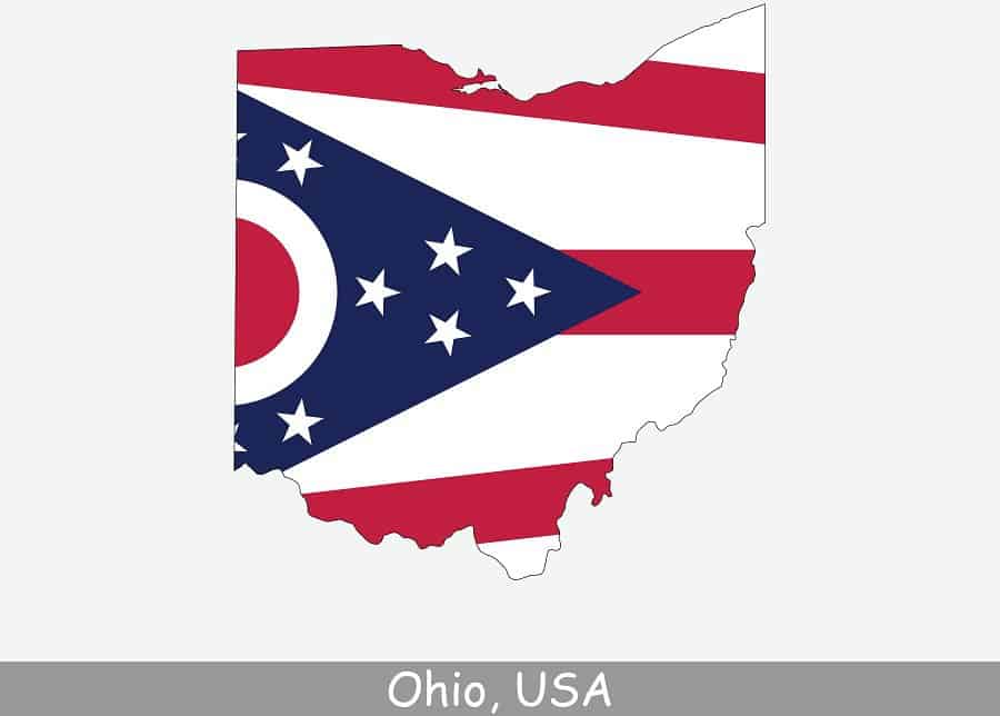 state map flag of ohio, usa