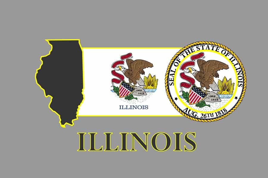 state map of illinois, united states of america
