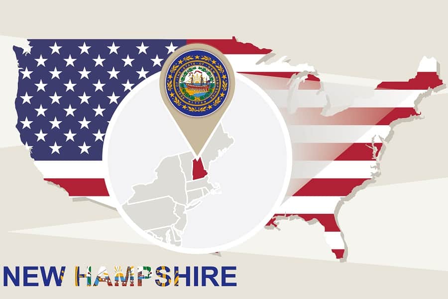 state map of new hampshire, usa
