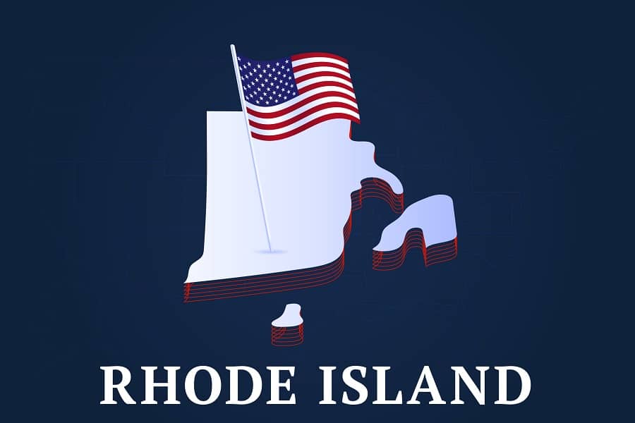 state map of rhode island, usa