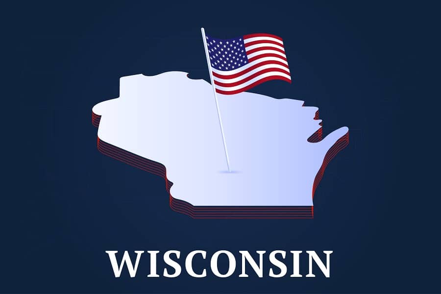 state map of wisconsin, usa