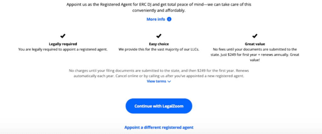 Using LegalZoom LLC Service - Registered Agent