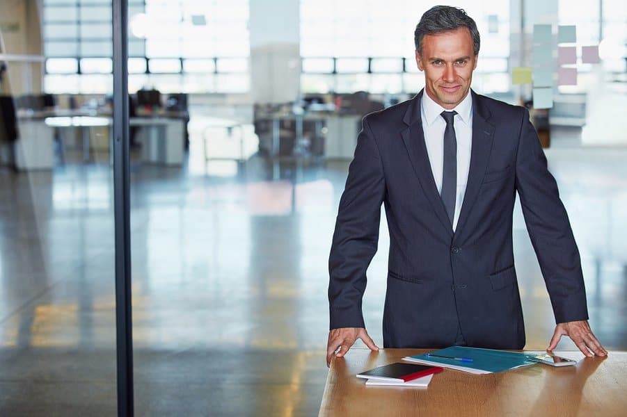 business man in office ready for targets