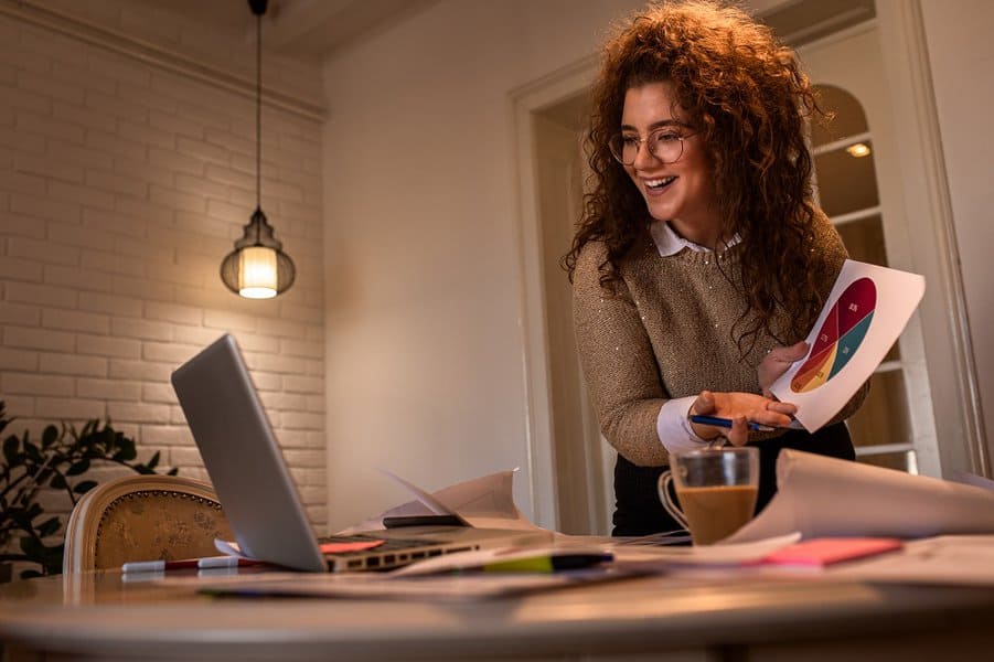 businesswoman working at home