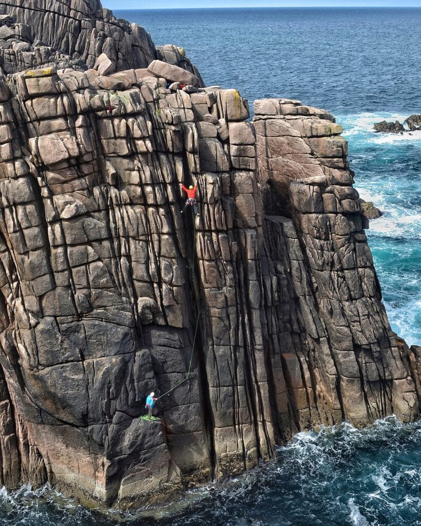 Iain Miller climbing